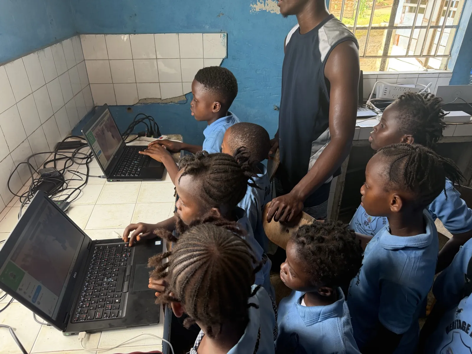 Students learning on Capyo laptops in a deployed classroom.